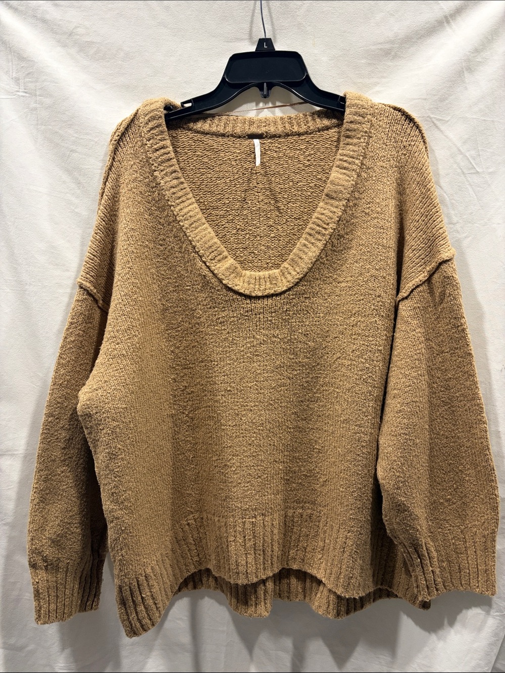 Free People Oversized Sweater in Camel